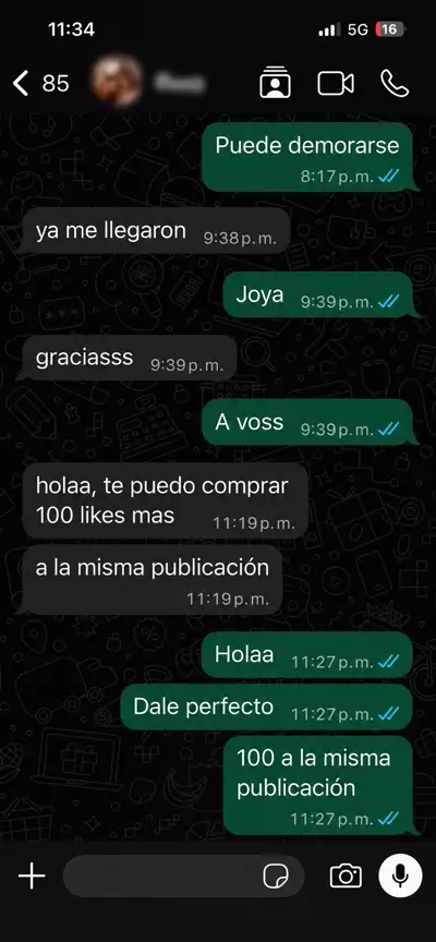 Comprobante de pago de cliente 2
